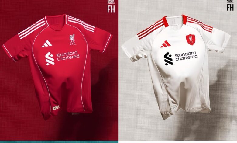 Desain jersey Liverpool 2025/2026 oleh Adidas: Strawberry red & retro