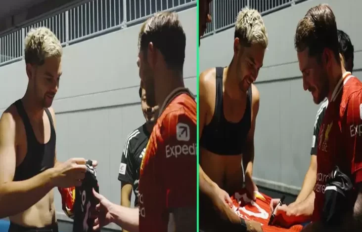 Bikin Iri, Sandy Walsh Tukar Jersey dengan Mac Allister